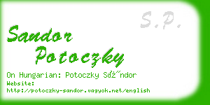 sandor potoczky business card